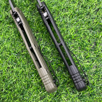 Outdoor Self Defense Automatic Jump Knife, 9070 Pocket Folding Knife, D2 Steel Blade Non-Slip Fiberglass Handle, EDC Multi-Functional Sharp Tactical Knife for Outdoor, Tactical, Survival and EDC